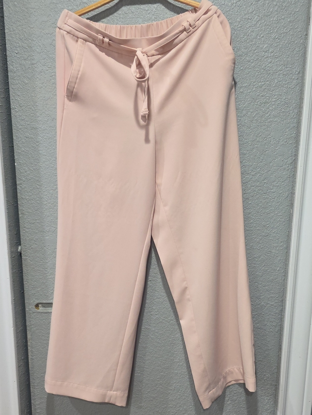 Talbots Light Blush Pink Wide-Leg Drawstring Pants